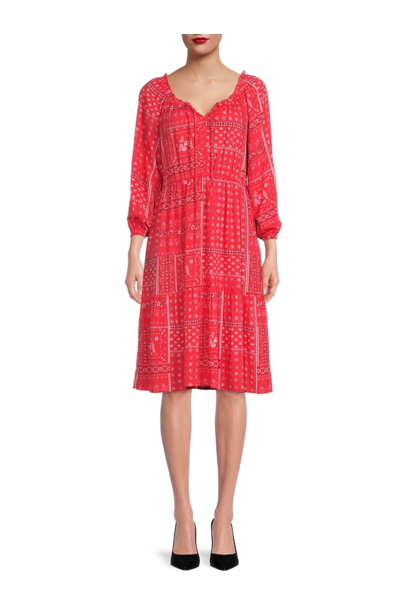 Women's Ruffle Keyhole Dress