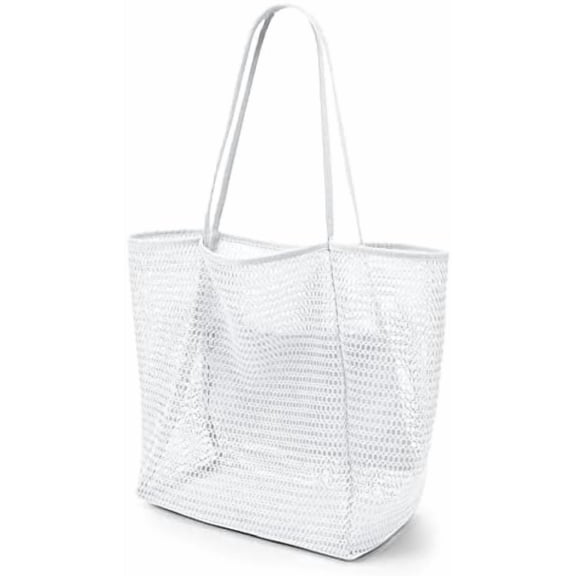 BeachNylon Mesh Tote Bag, Casual Tote Bag Hobo Women Foldable MAX 23L Shoulder Bag For Beach Picnic Vacation