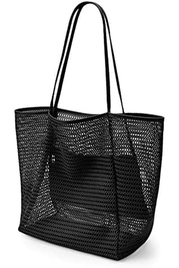 BeachNylon Mesh Tote Bag, Casual Tote Bag Hobo Women Foldable MAX 23L Shoulder Bag For Beach Picnic Vacation