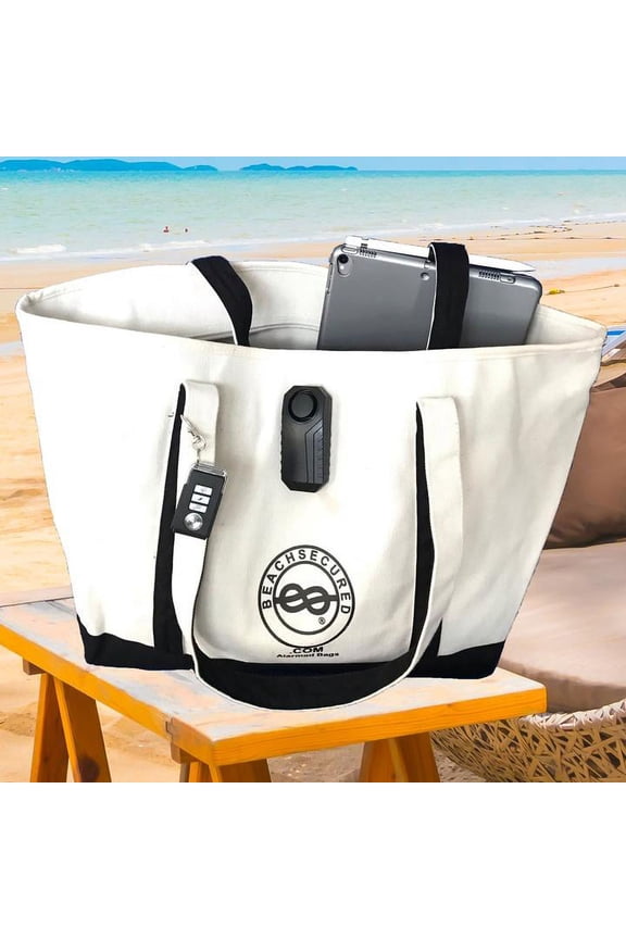 BeachSecured Alarmed Bag. Anti-Theft Locking Beach Bag