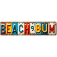 thumbnail image 1 of Beachbum Tin Sign - 16x4 Inches Beachy Decor for Wall, Ideal for Beach House, Patio, Bedroom | beach theme decor, beachy decor, outdoor sign, 1 of 4