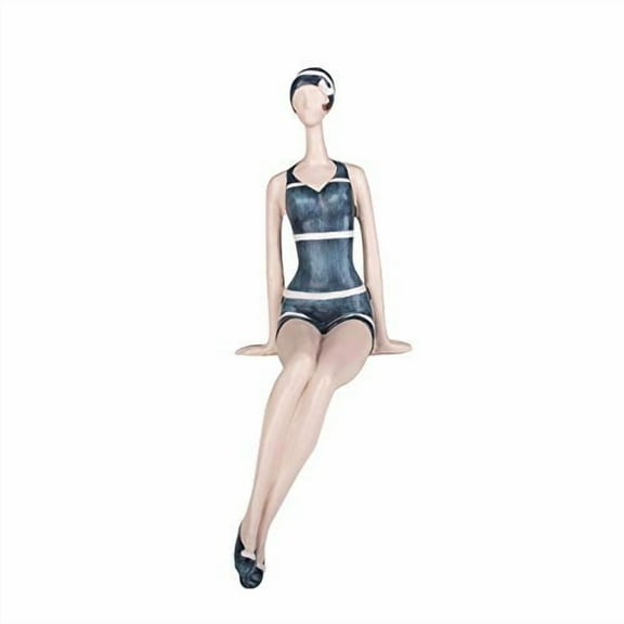 Beachcombers 11.4" Resin Lady Shelf-Sitter Blue Suit Blue
