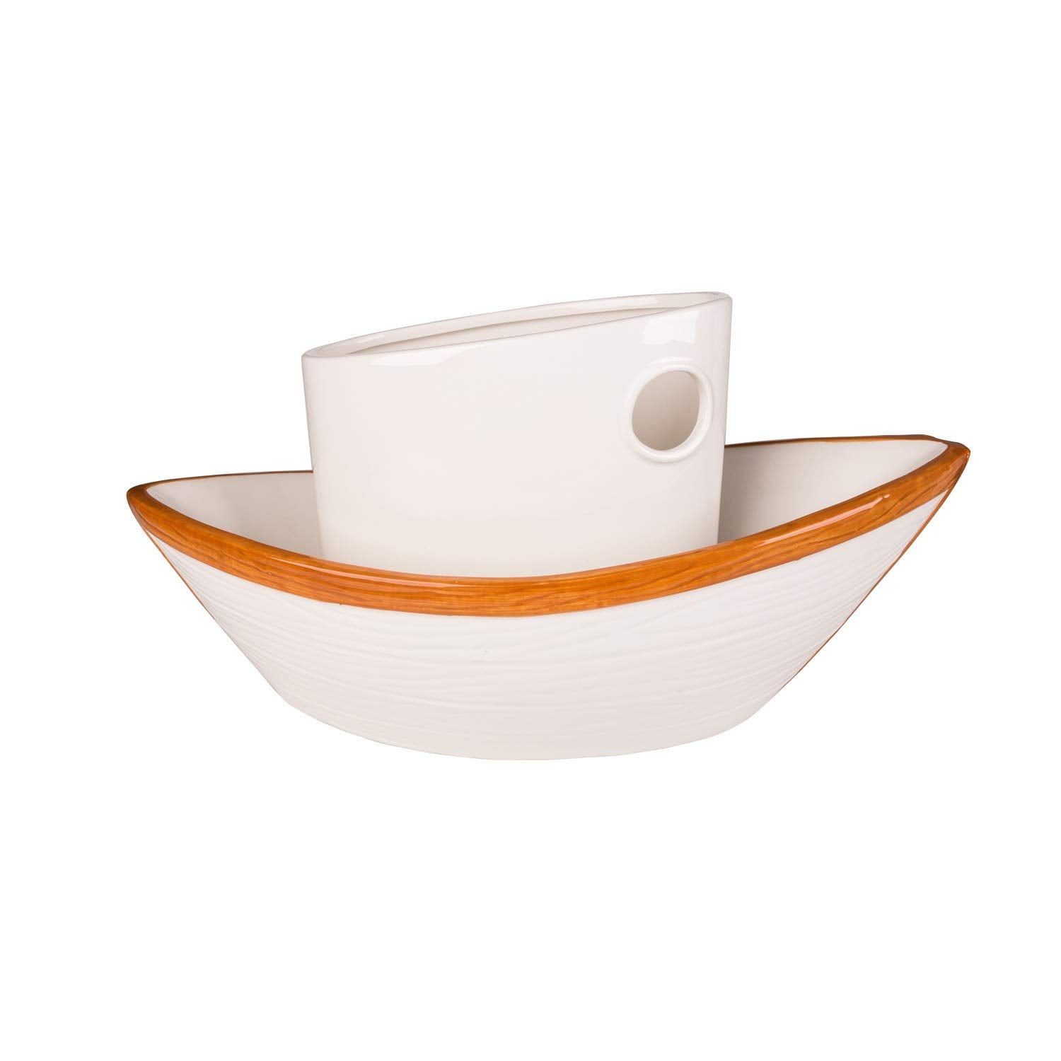 Beachcombers 15-inch Ceramic Boat Utensil Caddy