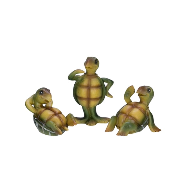 Beachcombers 3/A Comical Turtle Figures Coastal Beach House Decor Decoration Multi