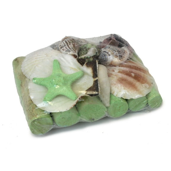 4" GREEN DRIFTWOOD SSORTED SHELL PACK