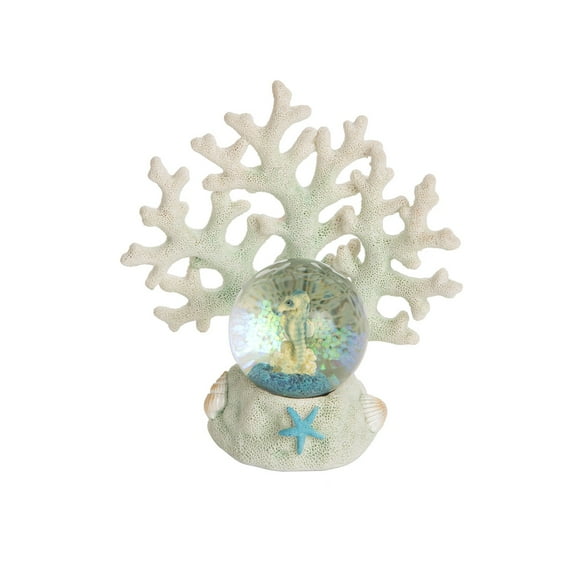 45Mm Resin Grn Coral Seahorse Waterball