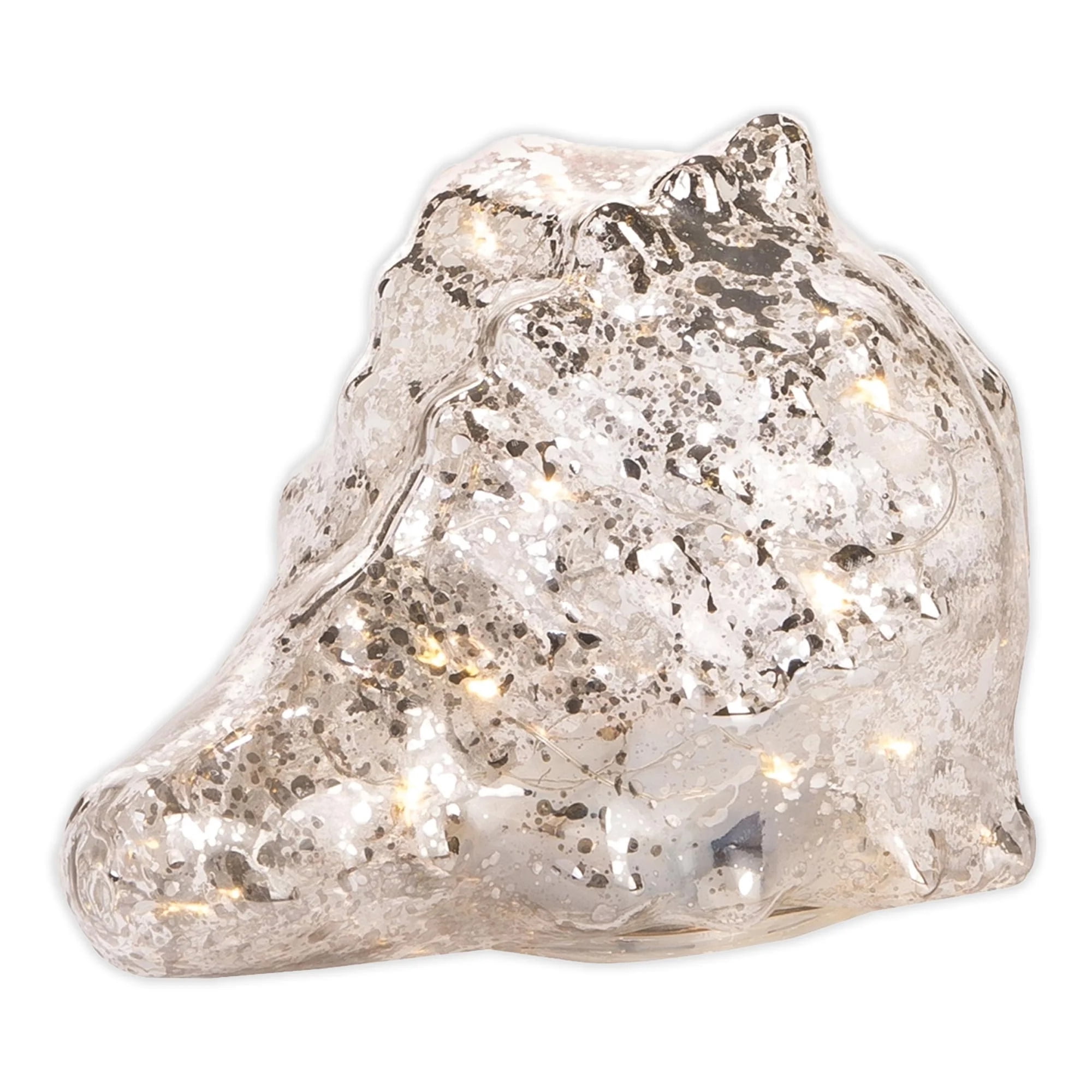 Beachcombers 7.25" Glass Clear Conch Shell With Light-Up Led White ...
