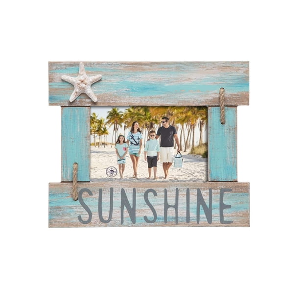 Beachcombers B22503 Brushed Turquoise Sunshine Picture Frame, 6 inches x 4 inches