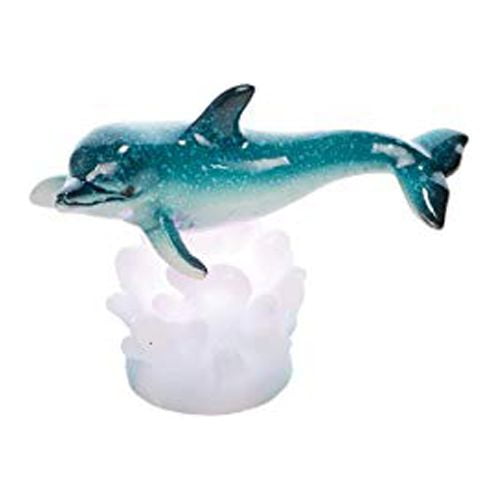 Beachcombers B23526 Dolphin on Led Base Figurine, 4-inch Length