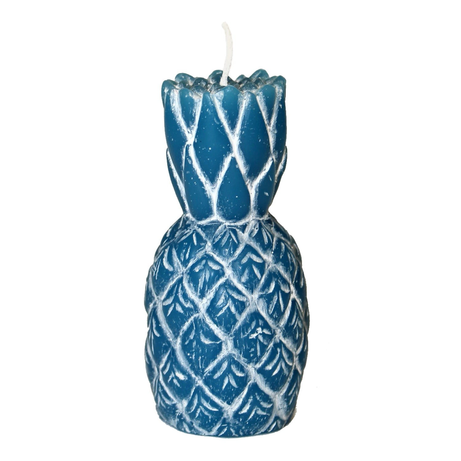 Blue Pineapple Shaped Unscented Paraffin Candle