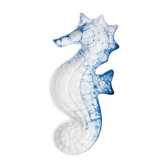 Beachcombers Blue Seahorse Plate, 8.74-inch Length, Kitchen Accessories