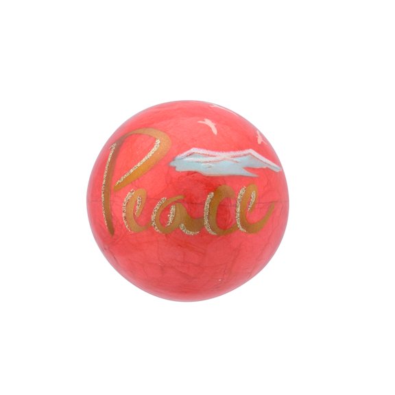 Beachcombers Capiz Ball Red With Gold Peace  Multi
