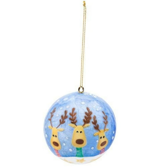 Beachcombers Capiz Ornament w/ 3 Reindeer