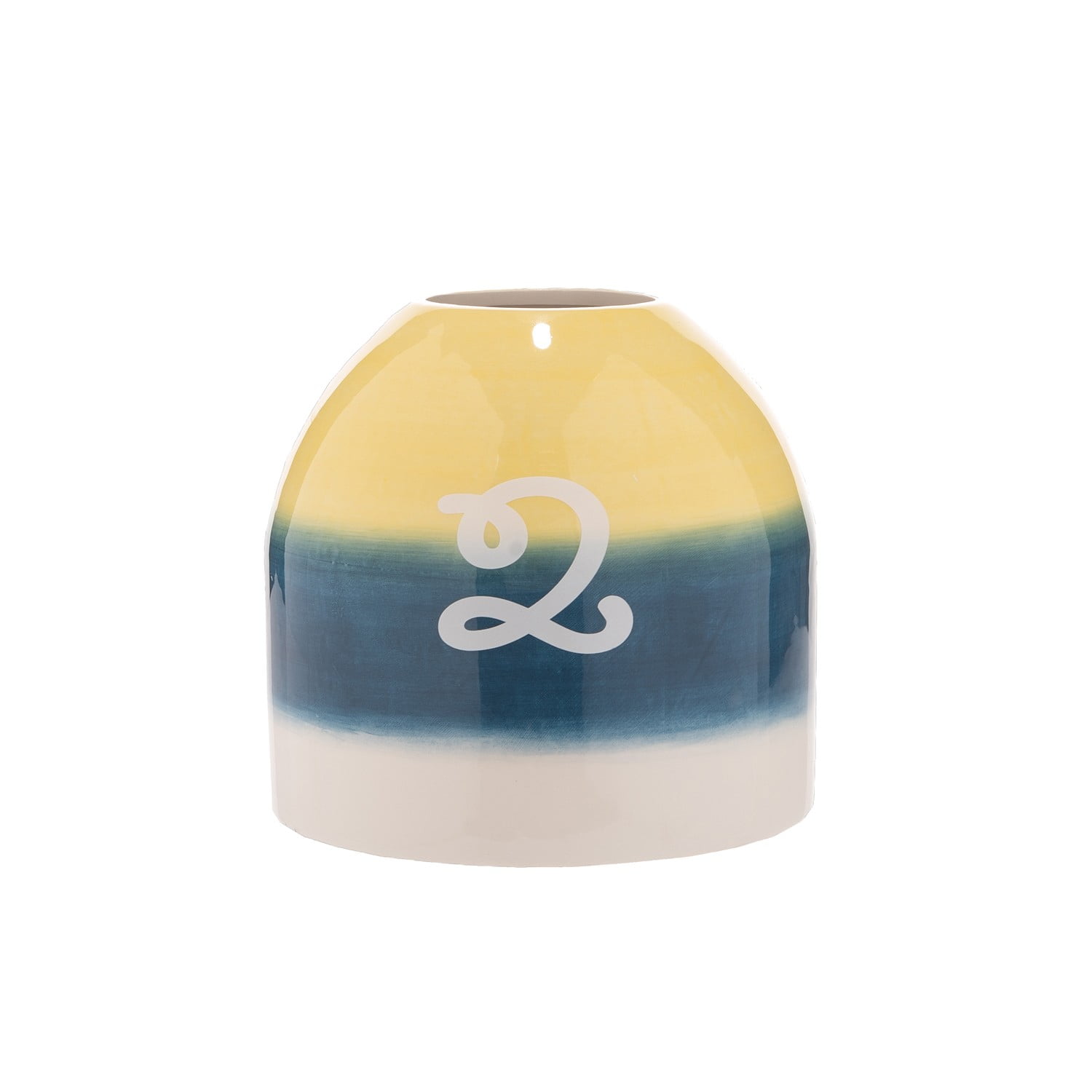Beachcombers Ceramic 2 Buoy Vase  Yellow