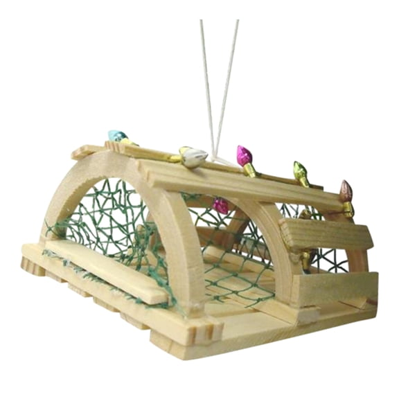 Beachcombers Coastal Nautical Wooden Lobster Trap Christmas Holiday Ornament