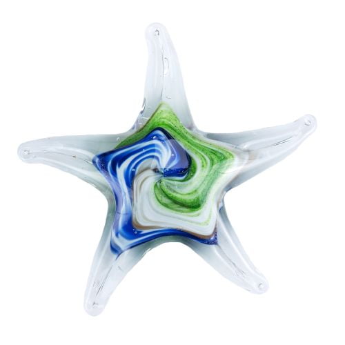 Beachcombers Green and Blue Glass Starfish Art