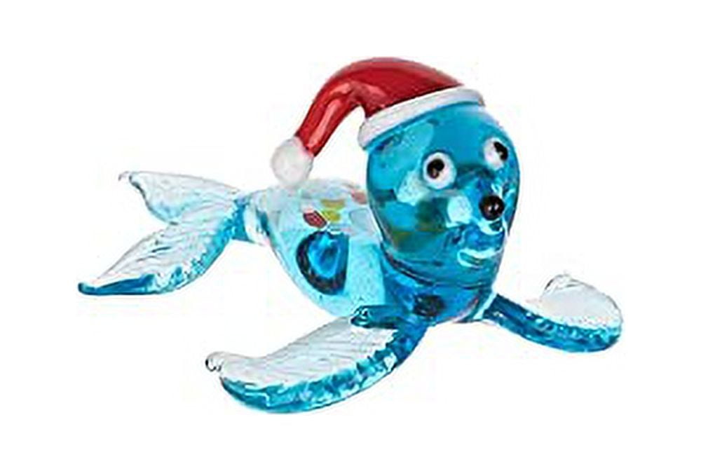 Beachcombers Holiday Seal Mini Glass Figurine, 3.15-inch Length B22419