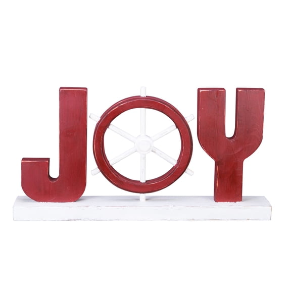 Beachcombers Joy Word Figure-Red Coastal Beach House Decor Decoration  Multi