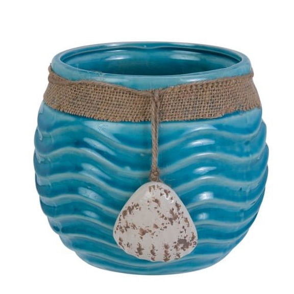 Beachcombers Lg Blue Wave Ceramic Holder