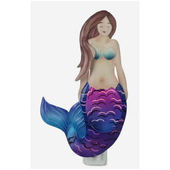 Beachcombers Mermaid Night Light Electric Capiz Shell and Metal 7 Watt