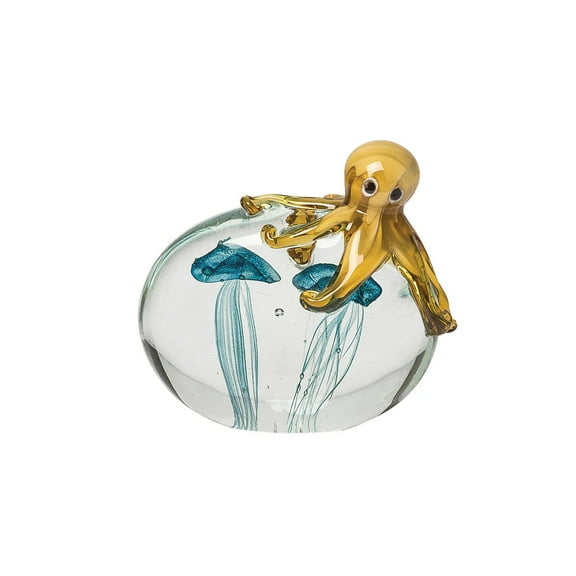 beachcombers coastal life Glass Octopus & Jellyfish Figurine