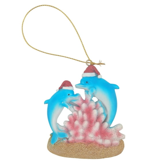 Beachcombers Resin Double Dolphins Hanging Ornament, 3.15-inch B21744