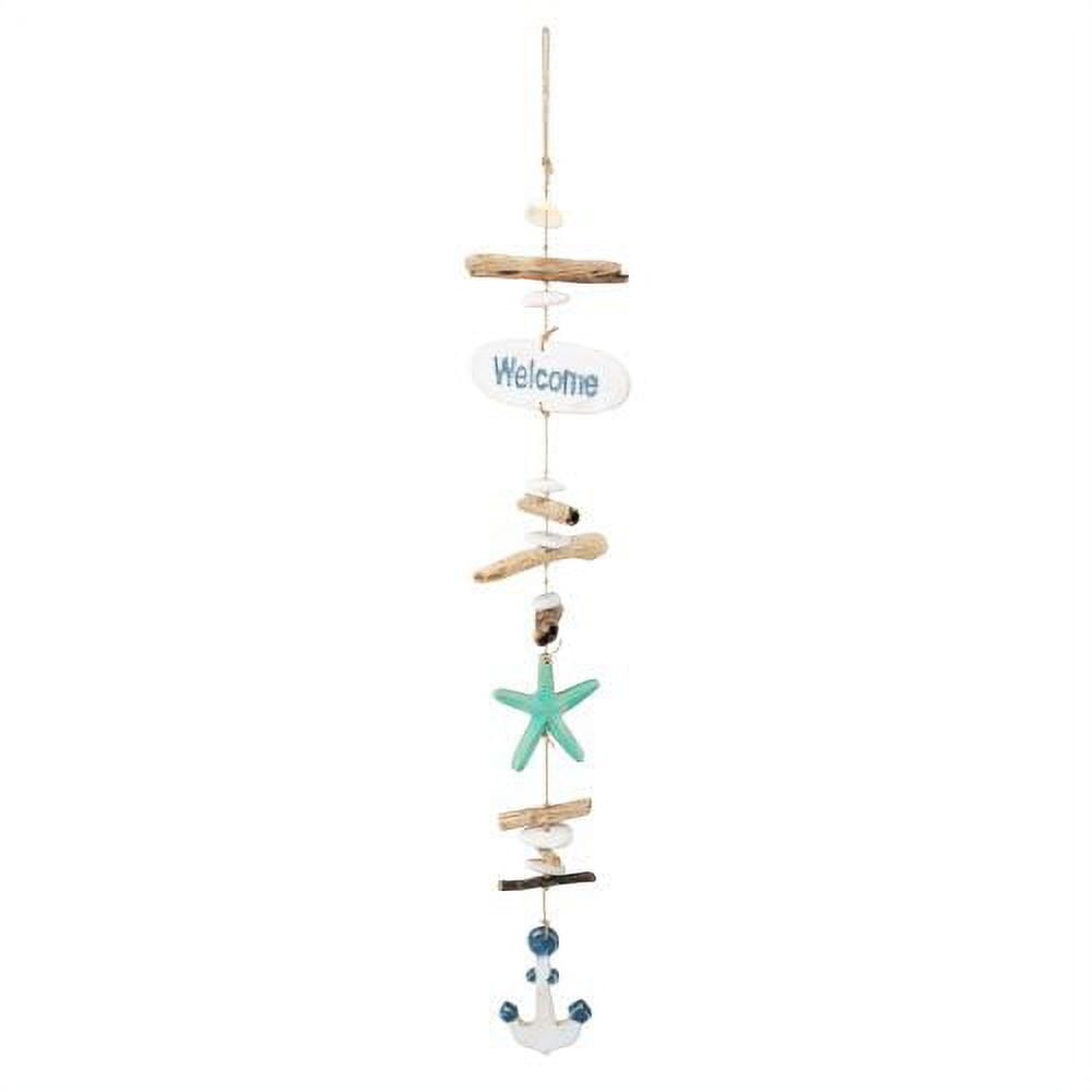 Coastal Driftwood Anchor and Starfish Hanging Decor