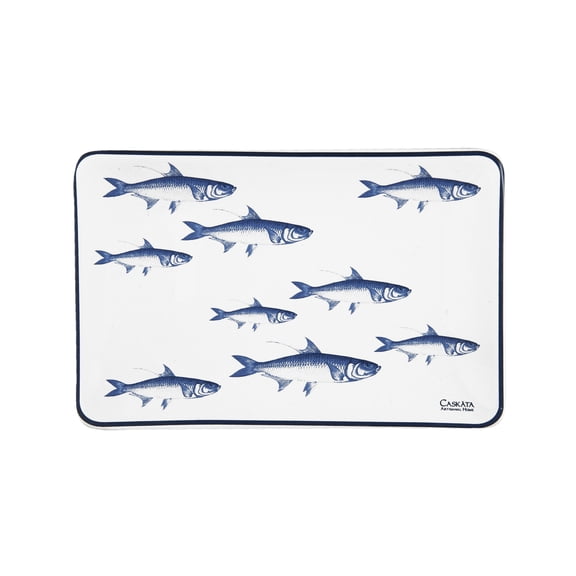 Beachcombers School Of Fish Tidbit Tray  Blue