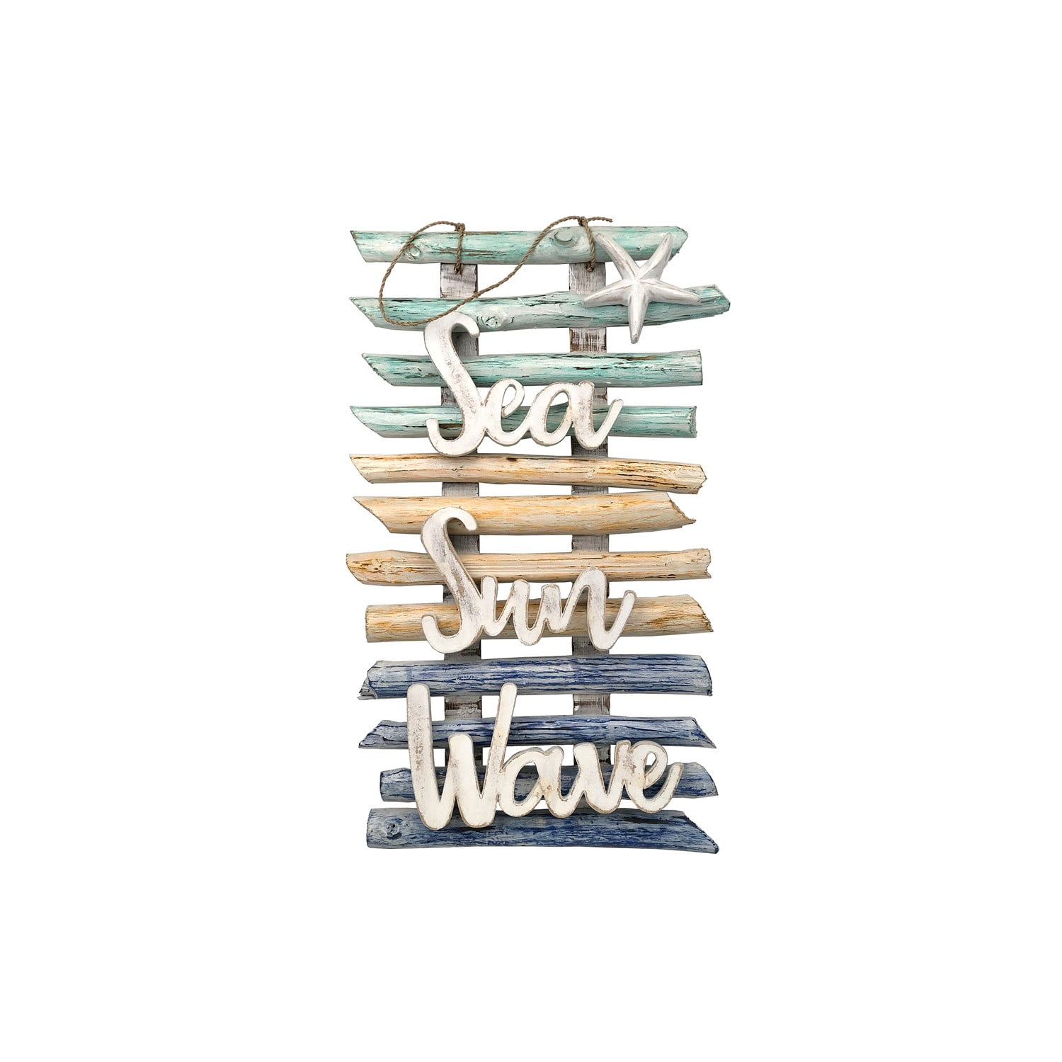 Beachcombers Sea Sun Wave Sign Wall Coastal Plaque Sign Wall Hanging Decor Decoration For The Beach 12.5X2X24.8 Multi