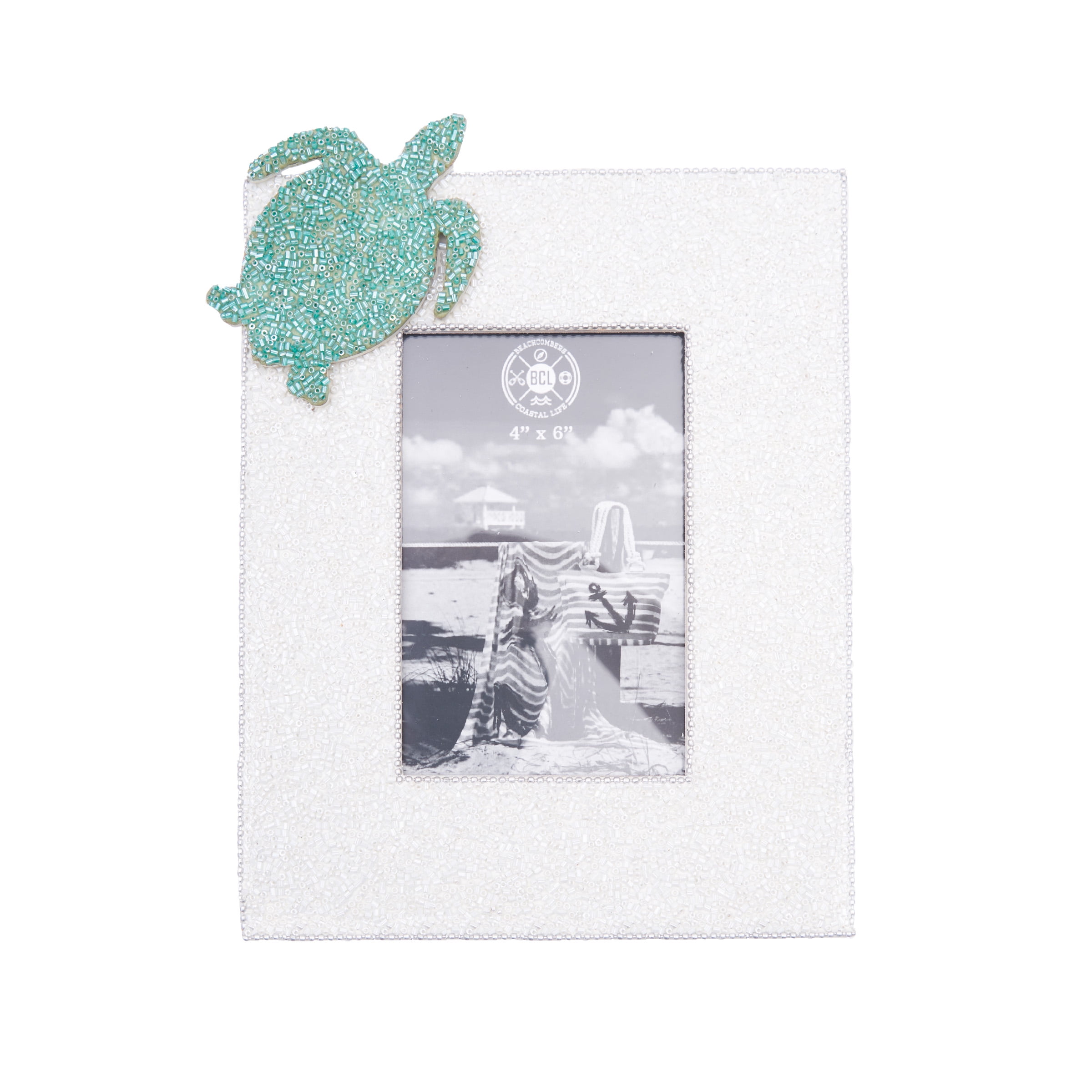 White Glitter Sea Turtle Tabletop Photo Frame