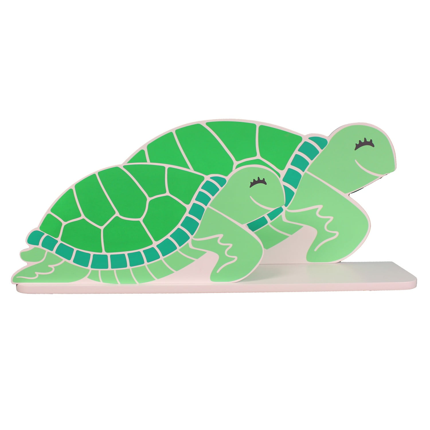 Green and White MDF Sea Turtle Decorative Shelf