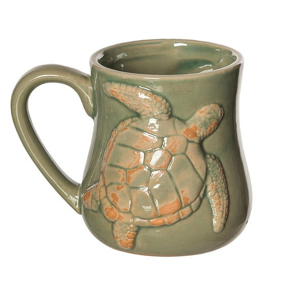 Beachcombers Turtle Mug, 4.52-inch Height, Green, Kitchen, Kitchen Accessories