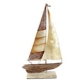 thumbnail image 1 of Beachcombers White and Brown Capiz Shells Sail Boat Table Figurine 13 Inches, 1 of 1