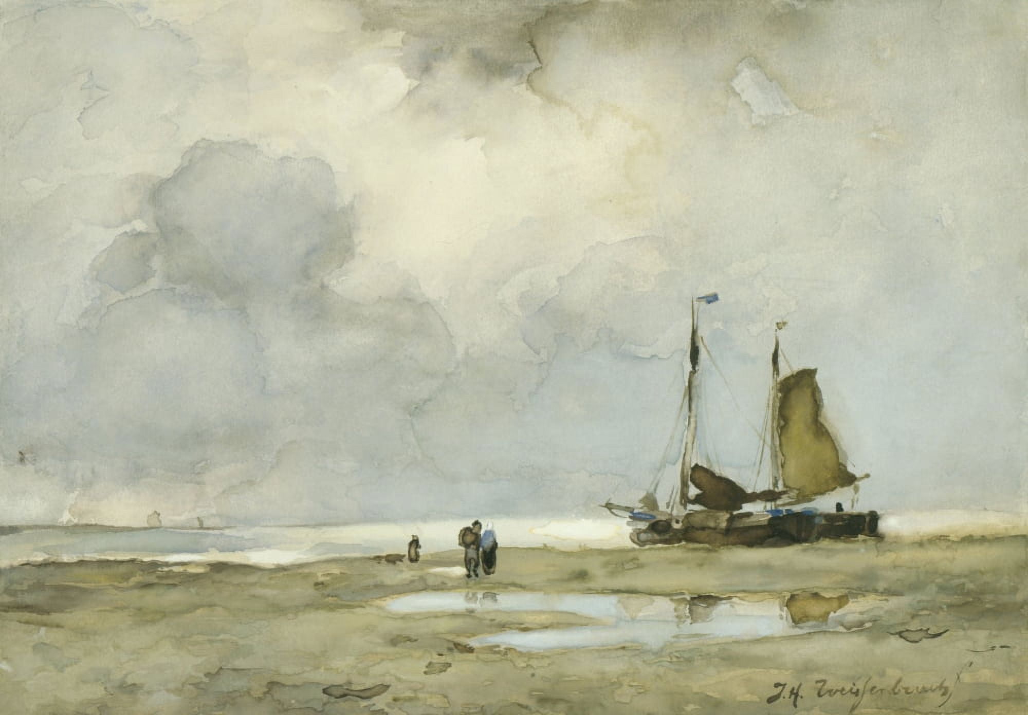 Beached Boat Canvas Art - (36 x 24)