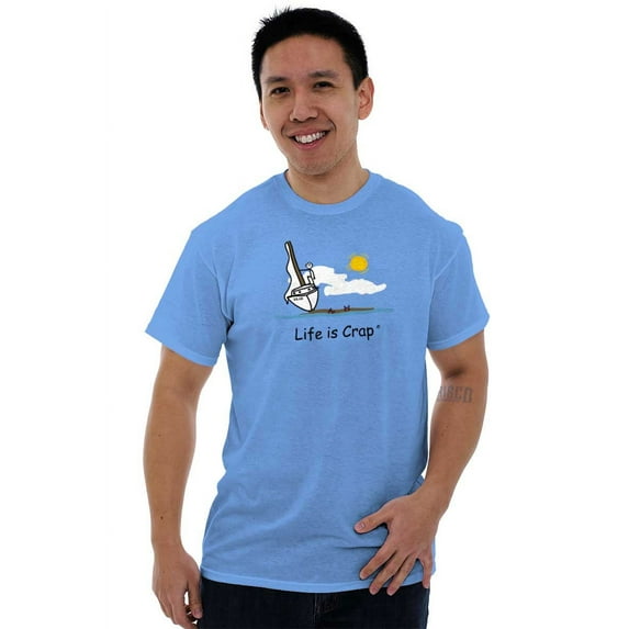 Beached Stranded Boat Sailing Ocean Men's Graphic T Shirt Tees Brisco Brands S