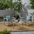 thumbnail image 1 of Beacher Outdoor 3 Piece Wood and Wicker Club Chairs and Side Table Set, Mixed Black, 1 of 10