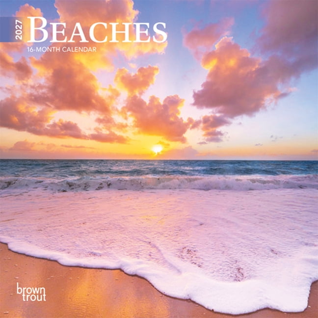 Beaches 2027 7 X 14 Inch (Hanging) Monthly Mini Wall Calendar, (Paperback)