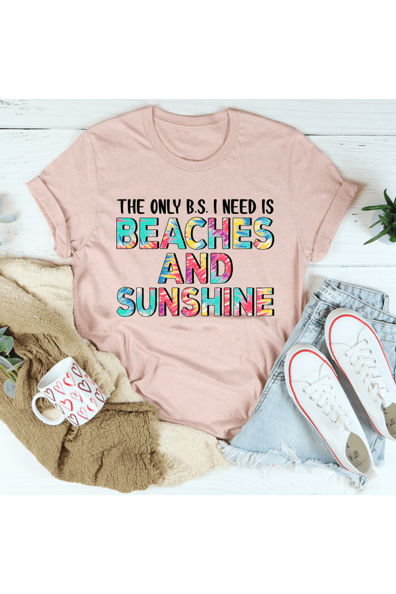 Beaches And Sunshine Tee Heather Mint S Peachy Sunday T-Shirt