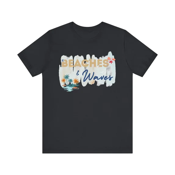 Beaches And Waves Ocean Lover Coastal Summer Vacation T-shirt - Walmart.com