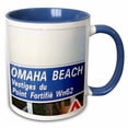 thumbnail image 1 of 3drose, Beaches at Normandy, 15oz Two-tone Blue Mug, 1 of 6