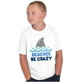 thumbnail image 1 of Beaches Be Crazy Funny Swimming Shark Crewneck T Shirts Boy Girl Teen Brisco Brands S, 1 of 6
