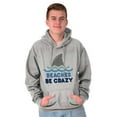 thumbnail image 1 of Beaches Be Crazy Funny Swimming Shark Hoodie Sweatshirt Women Men Brisco Brands M, 1 of 6
