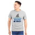 thumbnail image 1 of Beaches Be Crazy Funny Swimming Shark Plus Size Crewneck Graphic Tee Shirt Brisco Brands 2X, 1 of 5