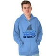 thumbnail image 1 of Beaches Be Crazy Funny Swimming Shark Zip Up Hoodie Men's Women's Brisco Brands 2X, 1 of 6