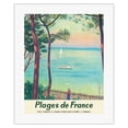 thumbnail image 1 of Beaches of France - Côte d'Argent Bassin d'Arcachon - Vintage Travel Poster by Albert Marquet c.1950 - Fine Art Rolled Canvas Print 16in x 20in, 1 of 4