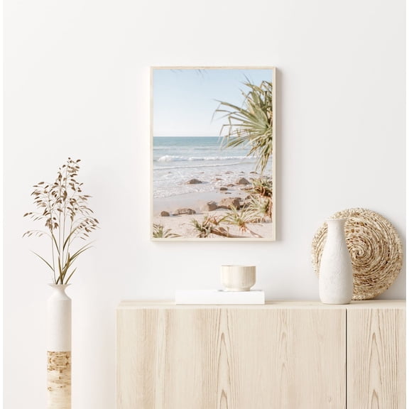 Beachfront Byron Bay Beach Minimalist House Modern Palm Tree Decor Unframed Paper Print