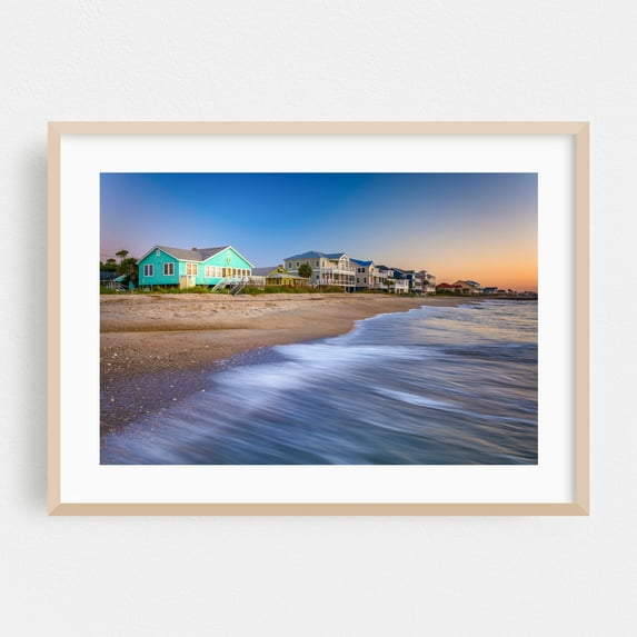 Beachfront Edisto 02 - Edisto Island South Carolina Photography Oak Framed Wall Art Print 12 x 18 inches
