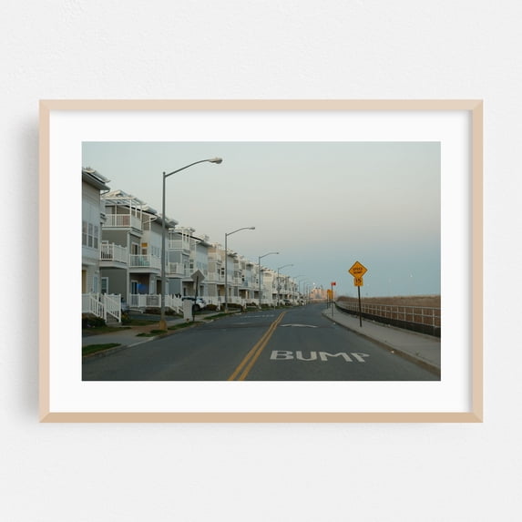 Beachfront in the Rockaways 01 - Queens New York Photography Oak Framed Wall Art Print 20 x 30 inches