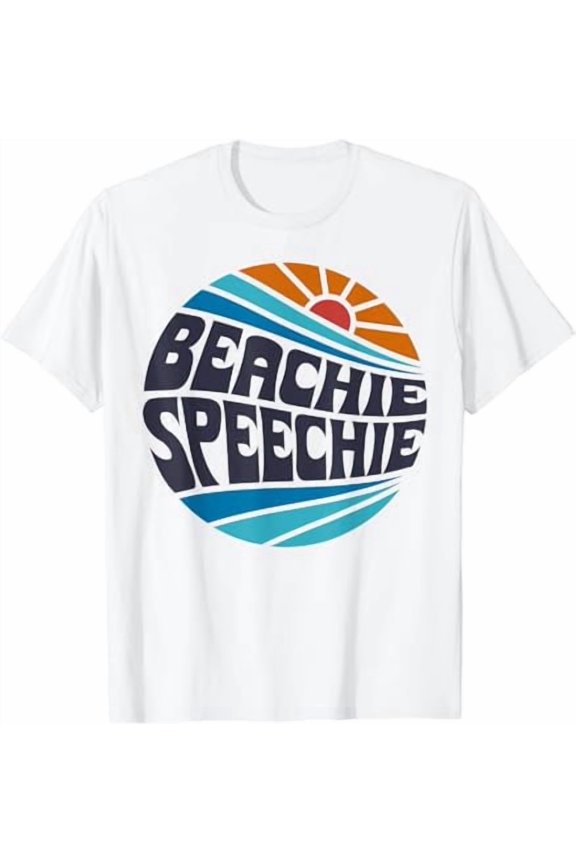 Beachie Speechie Speech Therapy Beach Retro Summer Vacation T-Shirt