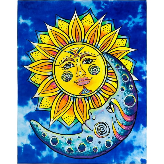 Beachland Sun and Moon 54 x 68 inch 100% Cotton - Printed Velour and Terry - Family Size